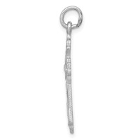 14K White Gold Fleur De Lis Cross Charm view 2
