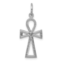 14K White Gold Ankh Cross Charm view 4
