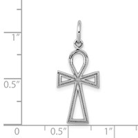 14K White Gold Ankh Cross Charm view 3