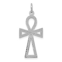 14K White Gold Ankh Cross Pendant view 4