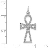 14K White Gold Ankh Cross Pendant view 3