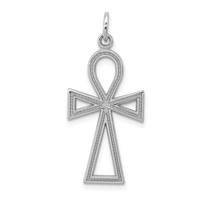 14K White Gold Ankh Cross Pendant view 1