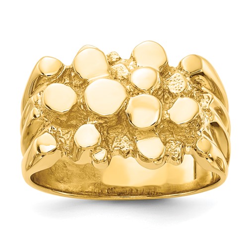 IB Goodman 14K Yellow Gold Mens Nugget Ring
