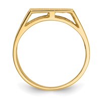14K 12.5x12.0mm Rectangle Open Back Cut-out Squares Mens Signet Ring view 2