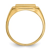 14K Yellow Gold 11.5x11.0mm Rectangle Open Back Mens Signet Ring view 2