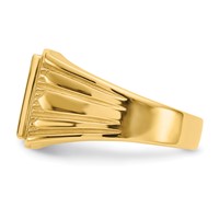 14K Yellow Gold 11.5x11.0mm Rectangle Open Back Mens Signet Ring view 3