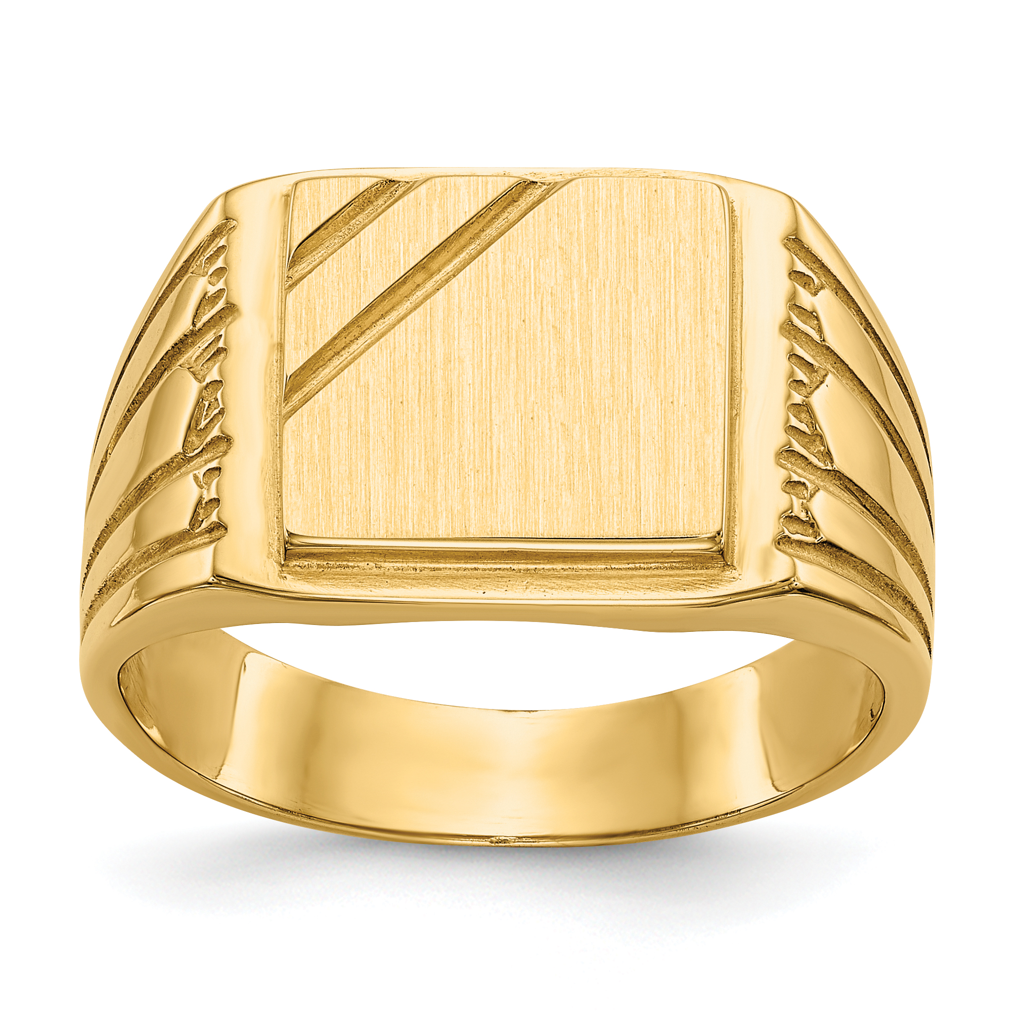 14k 11.5x11.0mm Open Back Mens Signet Ring (CH164)