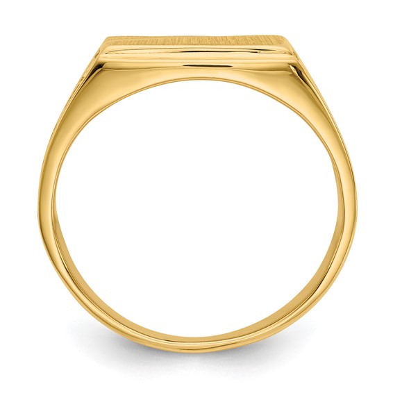 14k 13.0x8.5mm Rectangle Open Back Mens Nugget Signet Ring