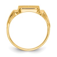 14K Yellow Gold 10.5x 10.5mm Square Open Back Mens Signet Ring view 2