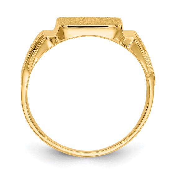 14k 10.5x10.5mm Square Open Back Mens Signet Ring