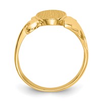 14K Yellow Gold 8.5x 10.0mm Oval Open Back Signet Ring view 2