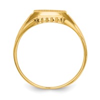 14K Yellow Gold 9.0x 9.0mm Octagon Open Back Floral Signet Ring view 2