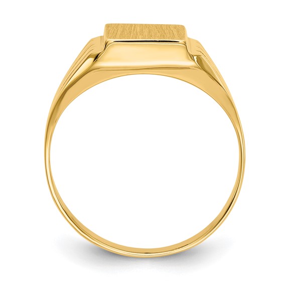 14k 9.0x8.0mm Rectangle Open Back Signet Ring