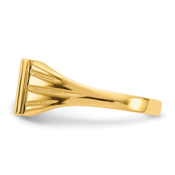 14k 9.0x8.0mm Rectangle Open Back Signet Ring