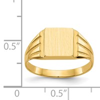 14K Yellow Gold 9.0x8.0mm Rectangle Open Back Signet Ring view 5
