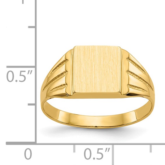 14k 9.0x8.0mm Rectangle Open Back Signet Ring