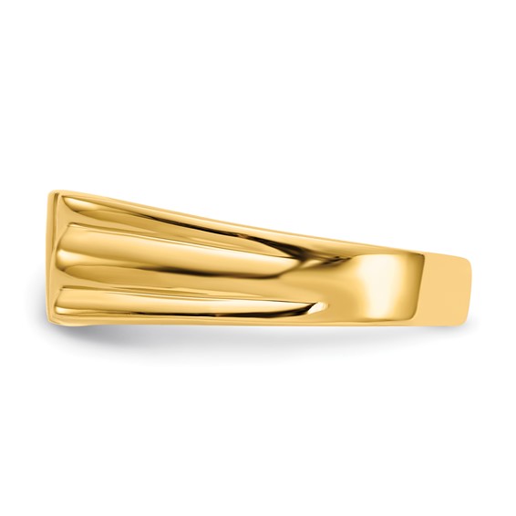 14k 12.0 x 6.0mm Open Back Diagonal Signet Ring