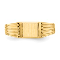 14K Yellow Gold 5.25x4.75mm Open Back Square Signet Ring - Size 6 view 5