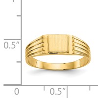 14K Yellow Gold 5.25x4.75mm Open Back Square Signet Ring - Size 6 view 3
