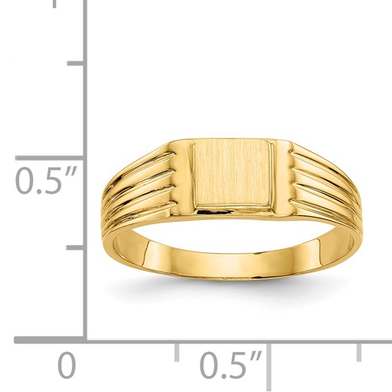 Gold Polished Children's Signet Rings