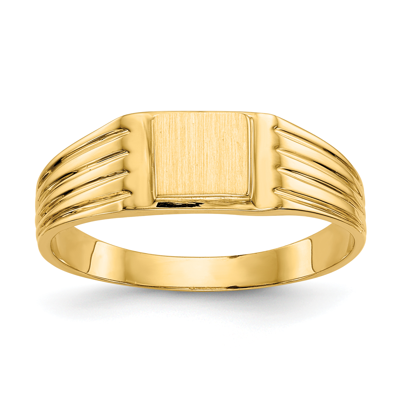 14k 5.25x4.75mm Open Back Signet Ring (CH192)