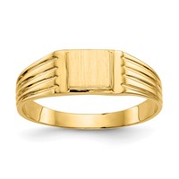 14K Yellow Gold 5.25x4.75mm Open Back Square Signet Ring - Size 6 view 1