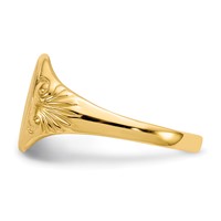 14K Yellow Gold 7.5x 10.0mm Oval Closed Back Signet Ring view 3