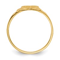 14K Yellow Gold 5.5x 5.25mm Closed Back Heart Signet Ring view 2