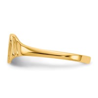 14K Yellow Gold 5.5x 5.25mm Closed Back Heart Signet Ring view 4