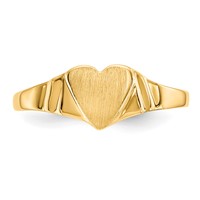 14K Yellow Gold 5.5x 5.25mm Closed Back Heart Signet Ring view 5