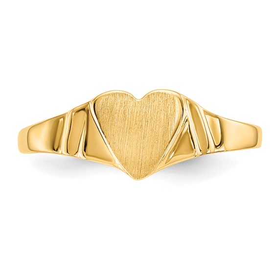 Gold Polished Children's Heart Rings