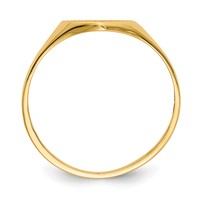 14K Yellow Gold 7.5x 5.5mm Closed Back Heart Signet Ring view 2
