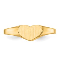 14K Yellow Gold 7.5x 5.5mm Closed Back Heart Signet Ring view 4