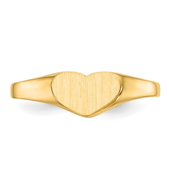 14k 7.5x5.5mm Closed Back Heart Signet Ring