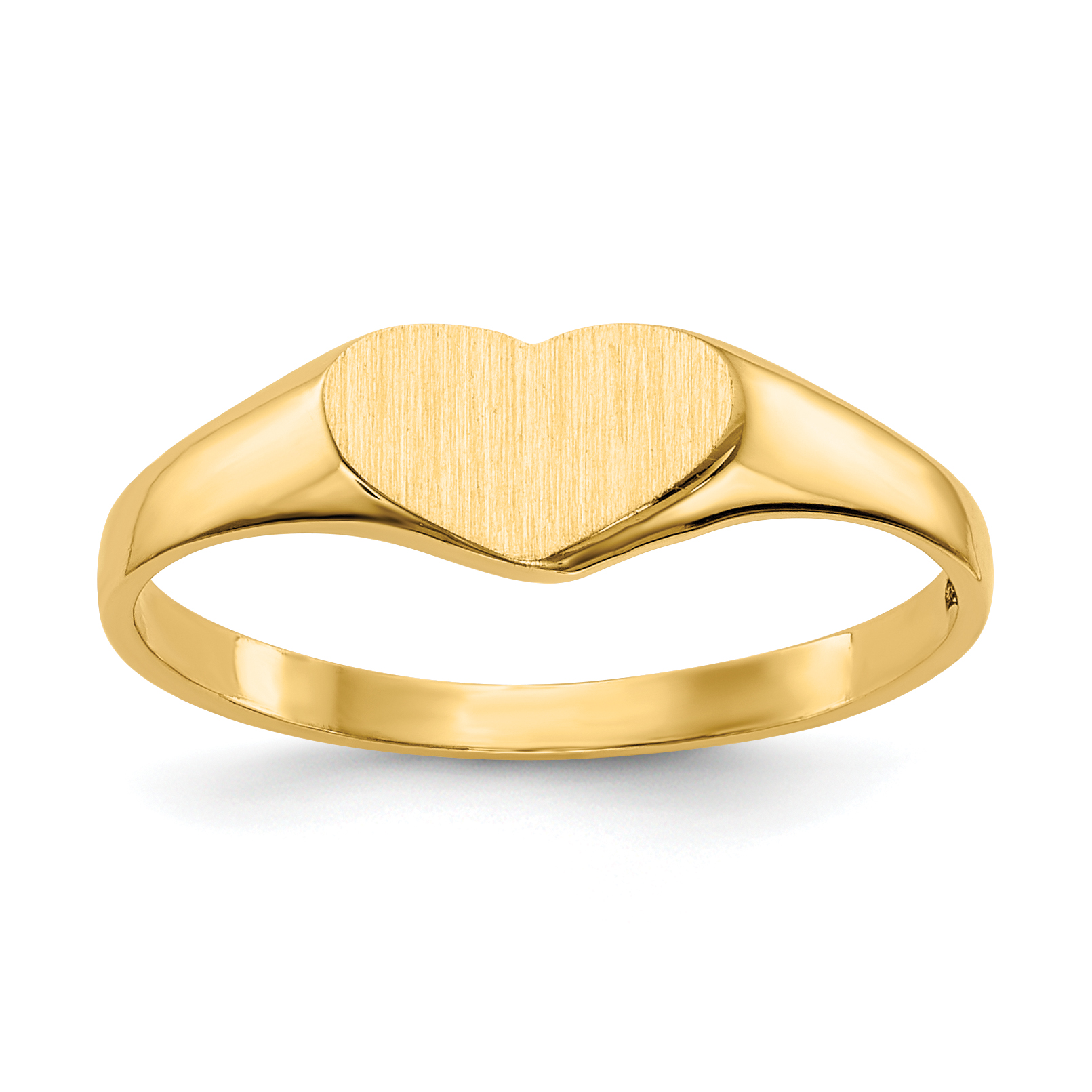 14k 7.5x5.5mm Closed Back Heart Signet Ring (CH196)