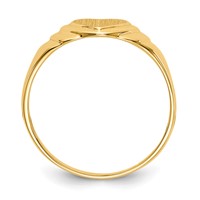 14K Yellow Gold 6.75x6.75mm Closed Back Heart Signet Ring - Size 4.75 view 2