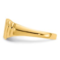 14K Yellow Gold 6.75x6.75mm Closed Back Heart Signet Ring - Size 4.75 view 3