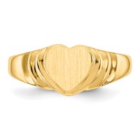 14K Yellow Gold 6.75x6.75mm Closed Back Heart Signet Ring - Size 4.75 view 4