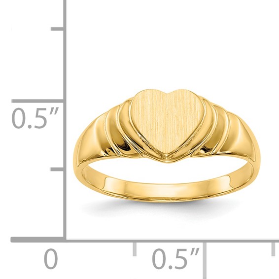 Gold Polished Children's Signet Rings