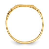 14K Yellow Gold 8.0x 8.5mm Closed Back Heart Signet Ring view 2