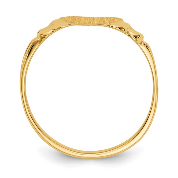 14k 8.0x8.5mm Closed Back Size 5 Childs Heart Signet Ring