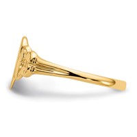 14K Yellow Gold 8.0x 8.5mm Closed Back Heart Signet Ring view 3