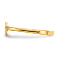 14K Yellow Gold Diamond-cut 5.0x4.75mm Closed Back Heart Signet Ring - Size 4 view 4