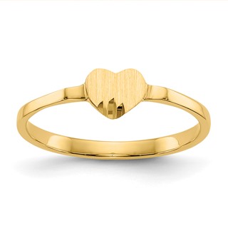 Gold Polished Children's Heart Rings