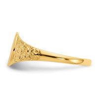 14K 7.0x8.0mm Oval Closed Back Signet Ring view 3