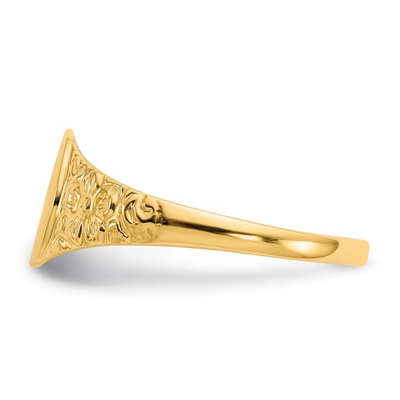 Gold Polished and Textured Signet Rings