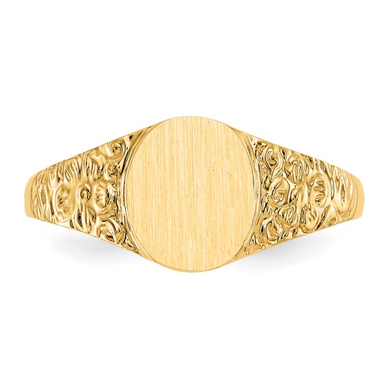 Gold Polished and Textured Signet Rings