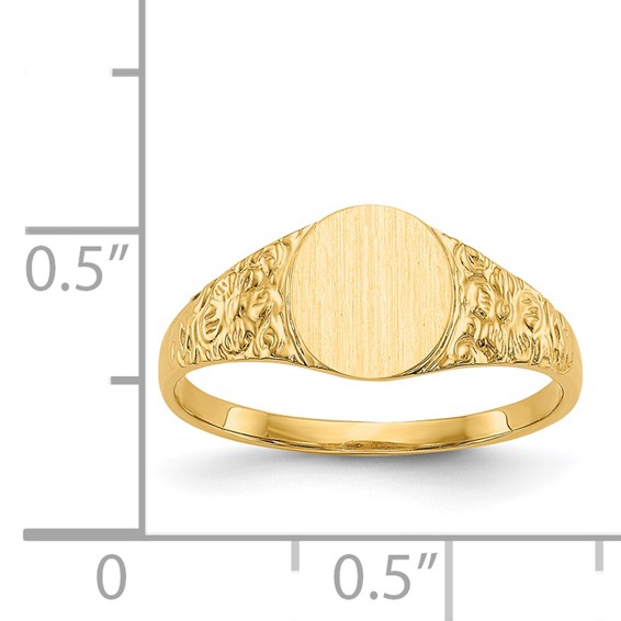 Gold Polished and Textured Signet Rings