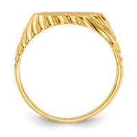 14K Yellow Gold 10.0x 7.5mm Oval Open Back Scalloped Edge Signet Ring view 2