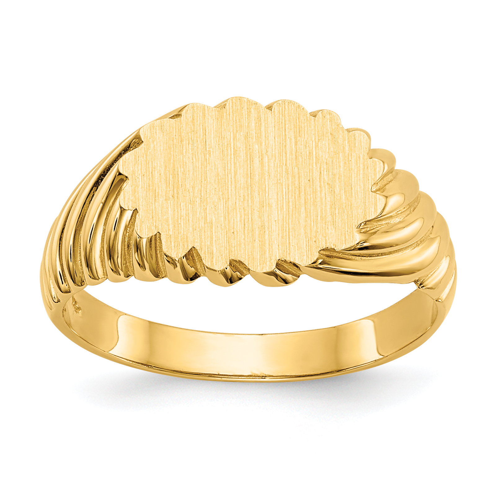 14k 10.0x7.5mm Open Back Signet Ring (CH203)